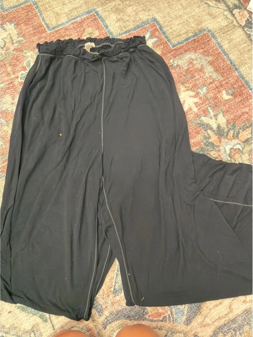 Free People Black Long Sleeve Top and Pants Lounge Set
